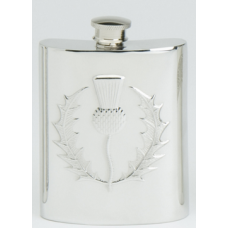 Personalised Scotland Thistle 6oz Pewter Hip Flask TSF638